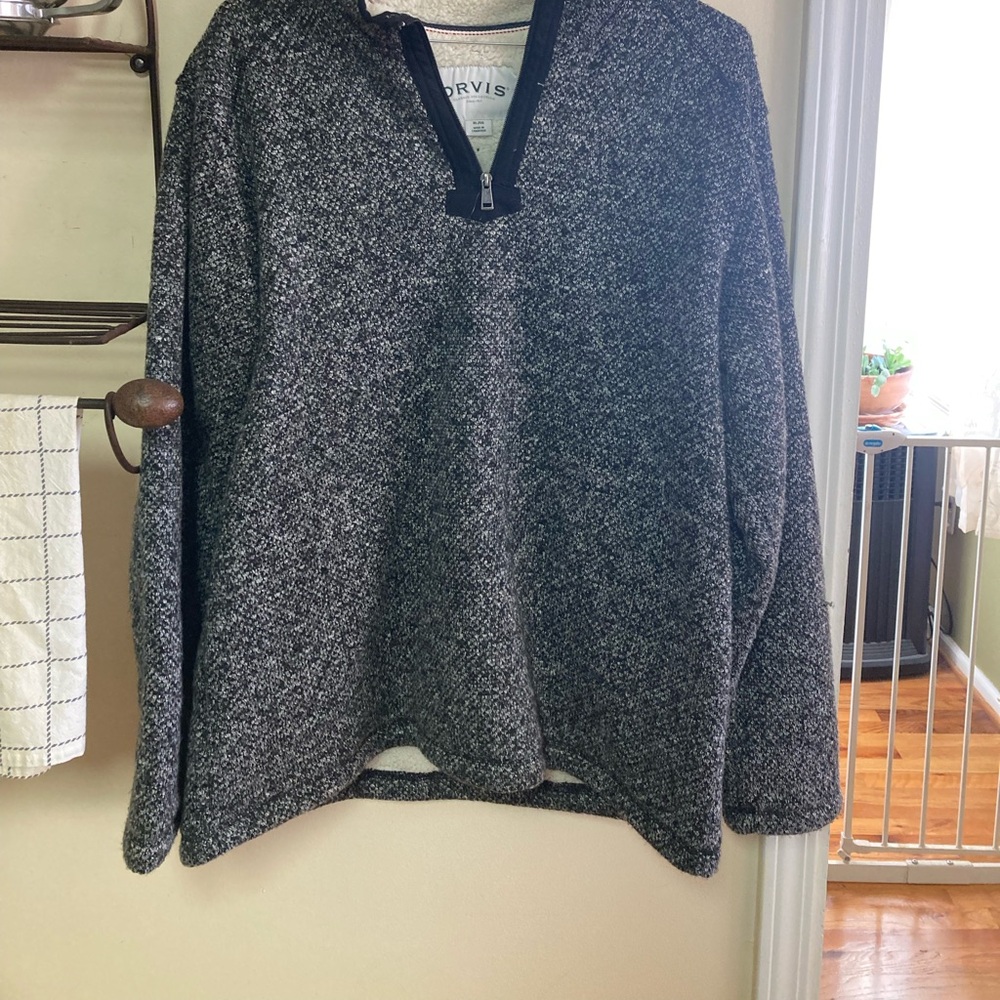 Orvis Men's Charcoal Zip-Up Sweater